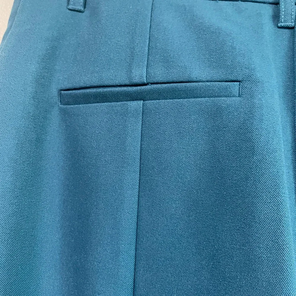 Oak & Fort Teal Back Slit Slim Straight Trouser- Size 8 - Picture 8 of 9